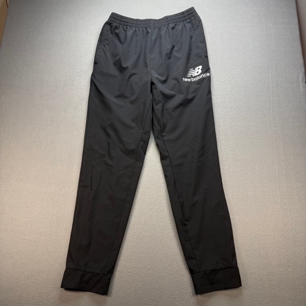 New Balance Track Pants Athletic Slim Fit Large Black Stretch Running Training